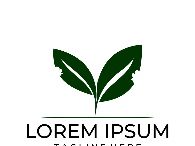 Green leaf logo design vector illustration