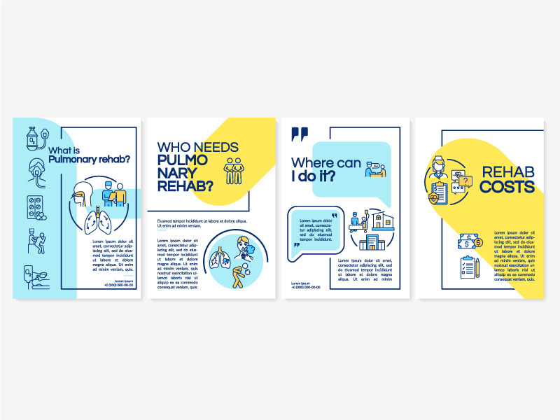 Respiratory recovery blue and yellow brochure template