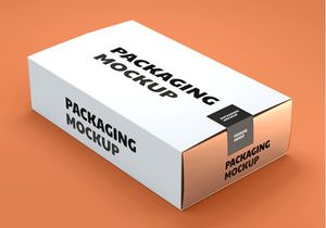 Free Mockup Gold Box with white Cover. 3d rendering