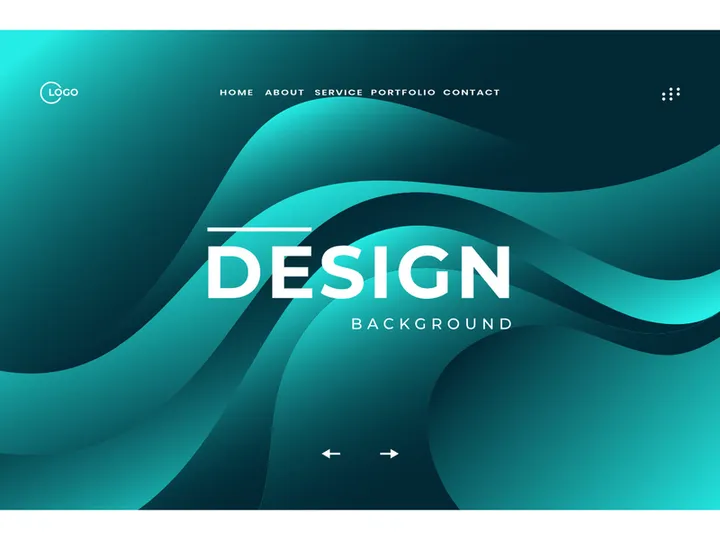3D Abstract Background Green Wavy
