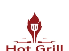 Simple Barbecue Vintage hot grill, with crossed flames and spatula. Logo for restaurant, badge, cafe and bar.vector