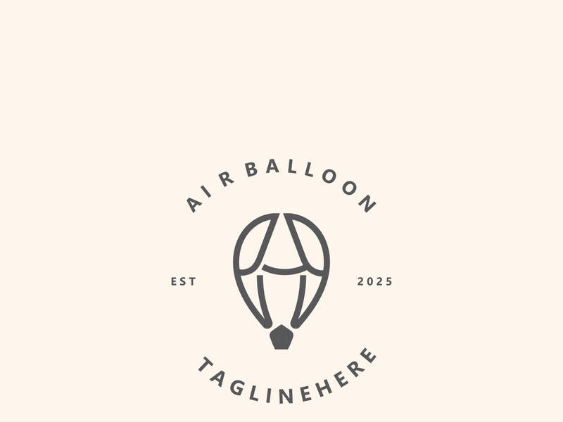Air balloon logo creative design air transport symbol template simple illustration