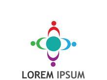 Community of people logo design with creative idea.