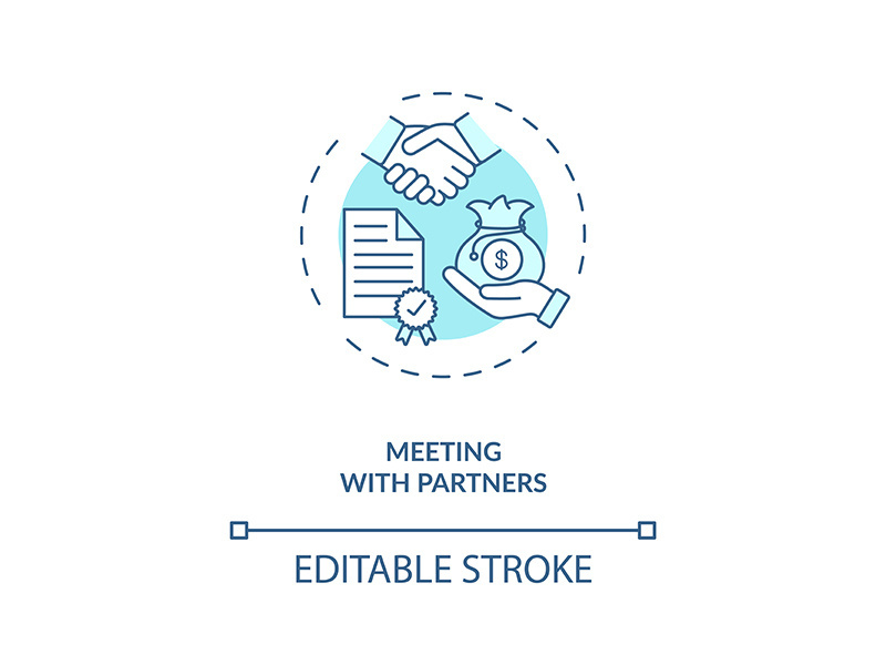 Meeting with partners concept icon