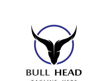 Retro vintage bull head horns logo. preview picture