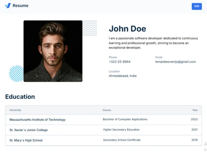 Resume Builder Website Template