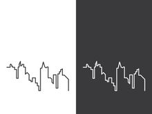Modern city skyline icon silhouette vector illustration design