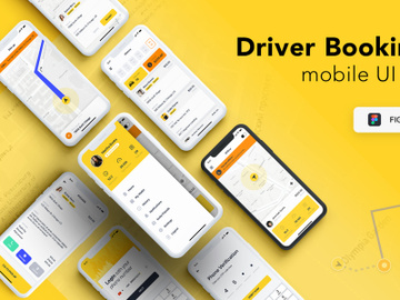 Taxi Driver Booking UI Kit for FIGMA preview picture