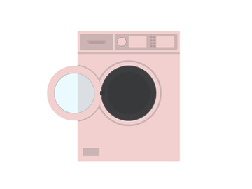 Washing machine semi flat color vector object preview picture