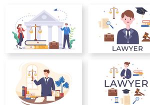 14 Lawyer, Attorney and Justice Illustration