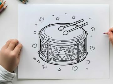 Snare drum with drumsticks music vector illustration flat design preview picture