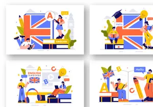 12 English Language Learning Illustration