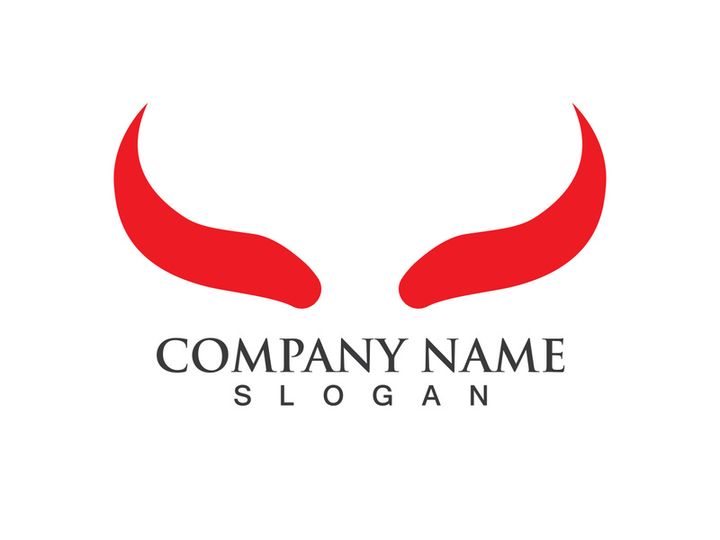 Devil horn vector icon logo design illustration template