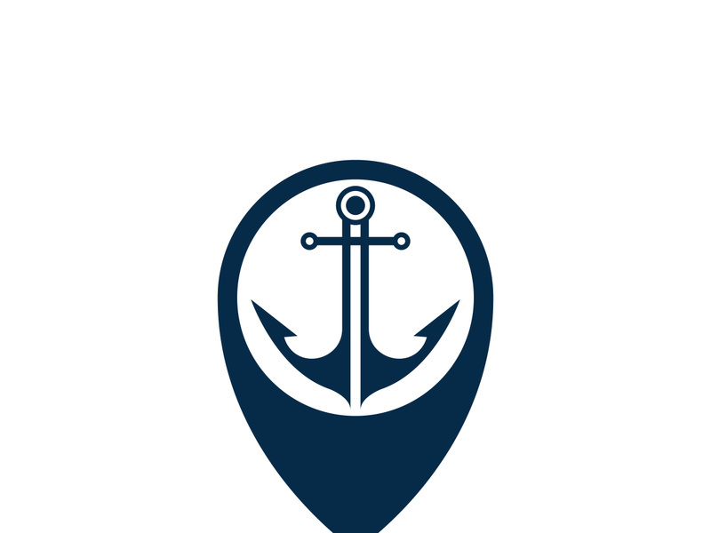 Anchor logo icon boat ship marine navy design vector
