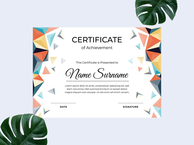 Modern certificate design template