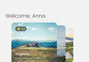 Home and Place detais screens for Traveling app