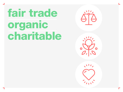 Icons - fair trade, organic & charitable