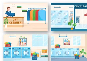 12 Dry Cleaning Store Service Illustration