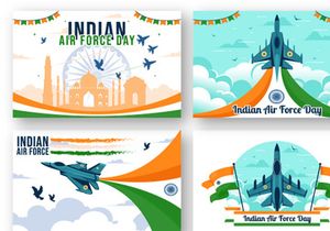 12 Indian Air Force Day Illustration