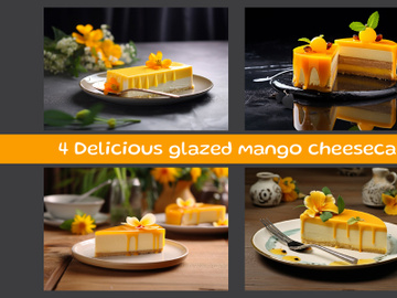 Delicious glazed mango cheesecake preview picture