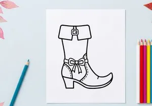 Cowboy boot with decorative bow and Classic equestrian riding footwear for men. Durable leather lace-up boots with pointed toe and Classic western...
