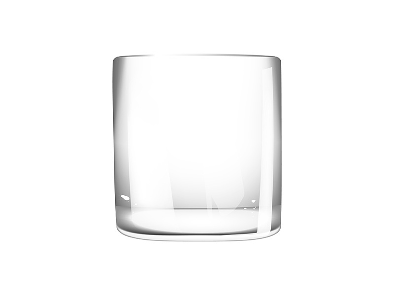 Glass cup for drink realistic vector illustration