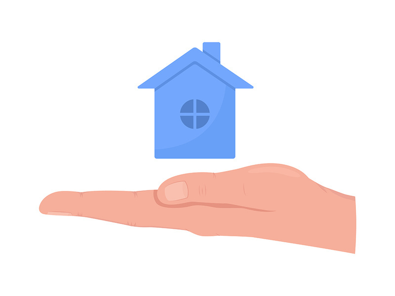 Best realty purchase offer semi flat color vector hand gesture