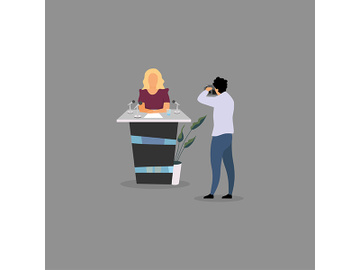 Politician, speaker on podium flat illustration preview picture