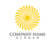 Creative sun concept logo illustration design template