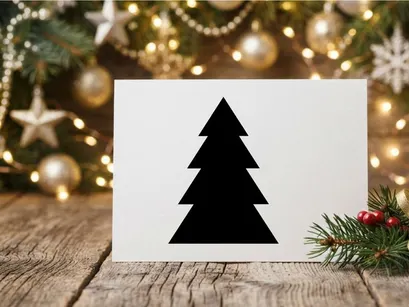 Einfache schwarze Weihnachtsbaum-Ikone für Weihnachtsdekorationen