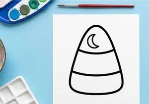 Candy corn outline icon. Simple black and white Halloween candy drawing.