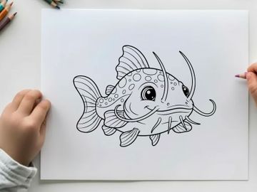 Cute cartoon pufferfish smiling underwater vector illustration preview picture