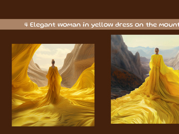 Elegant woman in red dress on the mountain preview picture