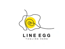 Egg logo design template. Natural Food Vector Of Egg Laying Animals. Line Art Design Logotype.