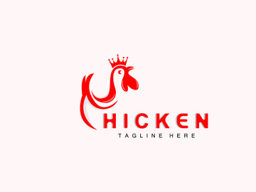 Grilled Chicken Barbecue Logo Design,Chicken Head Vector, Company Brand preview picture