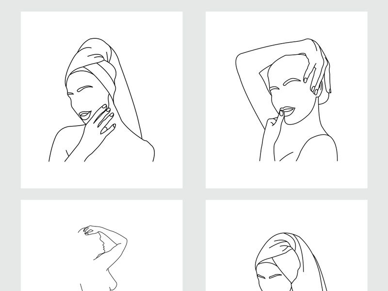 Beauty Woman Line Art, Wall Decoration