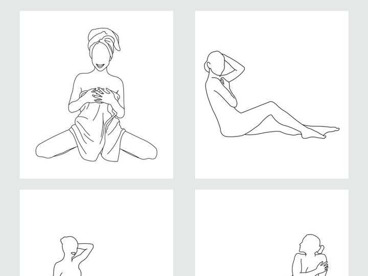 Beauty Woman Line Art, Wall Decoration