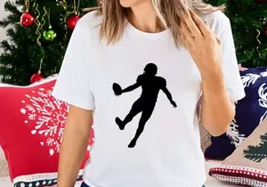 American football player in motion silhouette