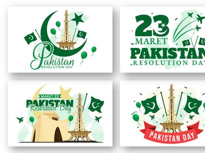 12 Pakistan Resolution Day Illustration