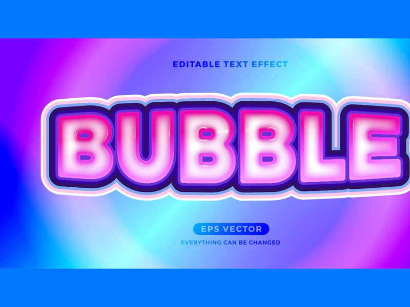 Bubble Gum editable text effect style vector
