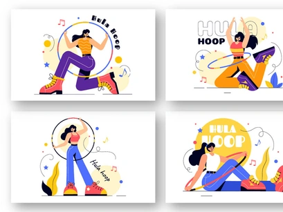 13 Playing Hula Hoop Illustration