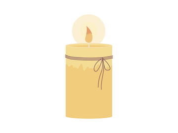 Burning candle semi flat color vector object preview picture