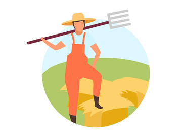 Hay harvesting flat concept icon preview picture