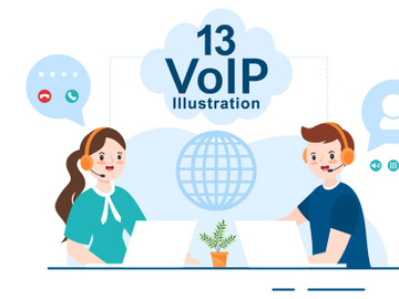 13 VOIP or Voice Over Internet Protocol Illustration preview picture
