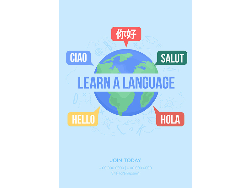 Learn language banner template
