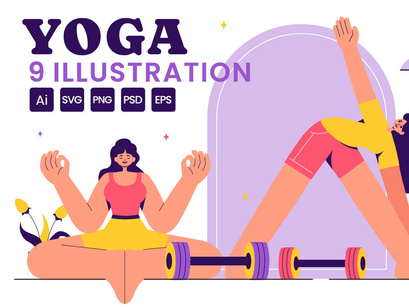 9 Yoga and Meditation Practices Illustration