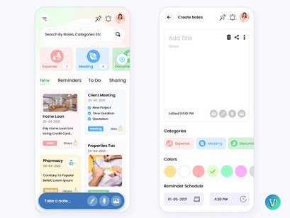 Create Notes Mobile App UI Kit