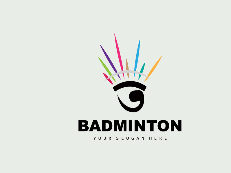 Badminton Logo, Sport Branch Design, Vector Abstract Badminton Players Silhouette Collection