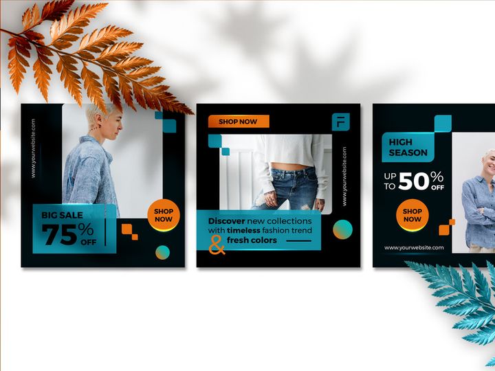 Fashion Sale Banner Social Media template with a lush lava color