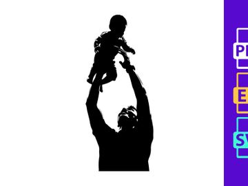 Father Throwing Baby Up, Silhouette, Happy Family Joyful Moment preview picture